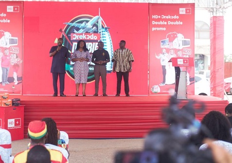  From left  Theodore Asampong, CEO SES HD PLUS GH, Adelaide Abbiw-Williams, Head of Marketing SES HD PLUS GH and Bernard Buamah, Marketing Manager NLA and Caritas